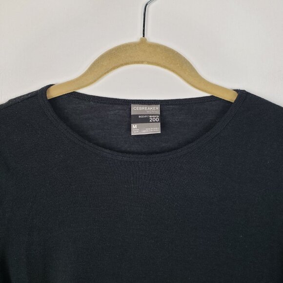 Icebreaker Merino BodyFit Basics 200 Black Wool Base Layer Womens Medium - Picture 3 of 8